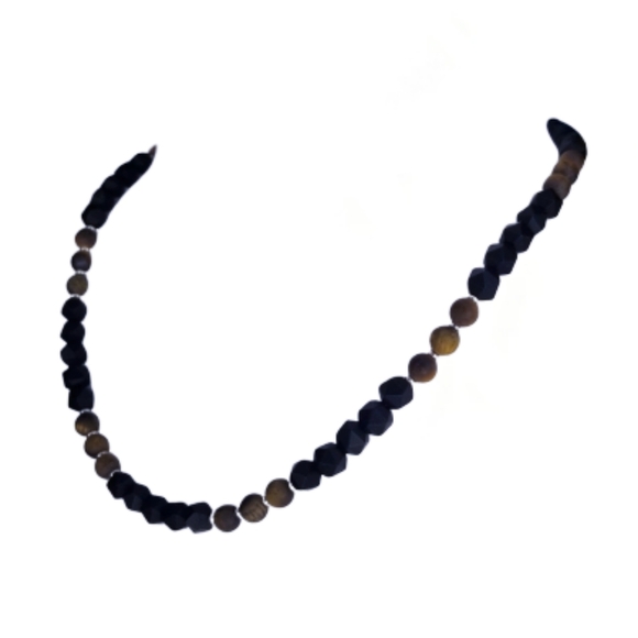 Tiger Eye, Black Onyx & Sterling Silver Ne… - Picture 4 of 8